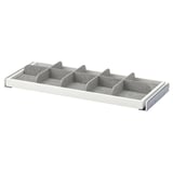 KOMPLEMENT Pull-out tray with divider, white/light grey, 75x35 cm