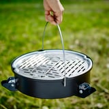 KORPÖN Portable charcoal barbecue, black