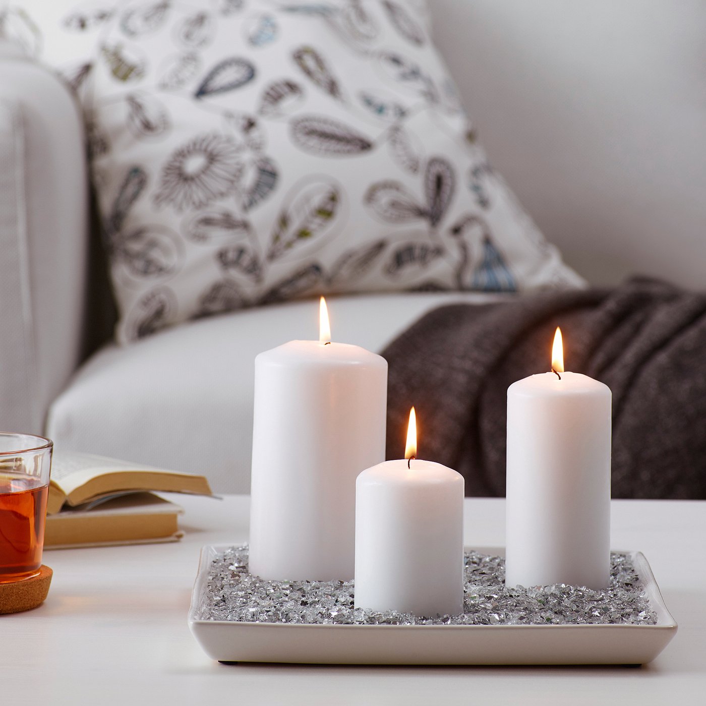 KULÖRT decoration, crushed glass, white - IKEA