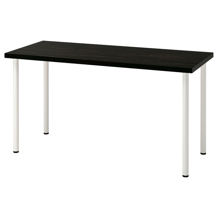 LAGKAPTEN / ADILS مكتب أسودبني/أبيض IKEA LAGKAPTEN / ADILS مكتب أسودبني/أبيض IKEA