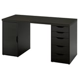 LAGKAPTEN / ALEX Desk, black-brown/black, 140x60 cm