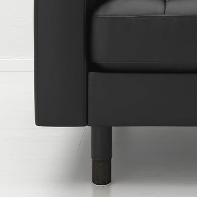 LANDSKRONA 2-seat sofa, Grann/Bomstad black/wood/black