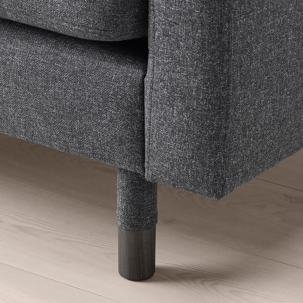 LANDSKRONA 2-seat sofa, Gunnared dark grey/wood/black