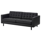 LANDSKRONA 3-seat sofa, Grann/Bomstad black/wood/black