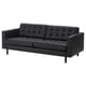 LANDSKRONA 3-seat sofa, Grann/Bomstad black/wood/black