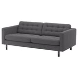 LANDSKRONA 3-seat sofa, Gunnared dark grey/wood/black