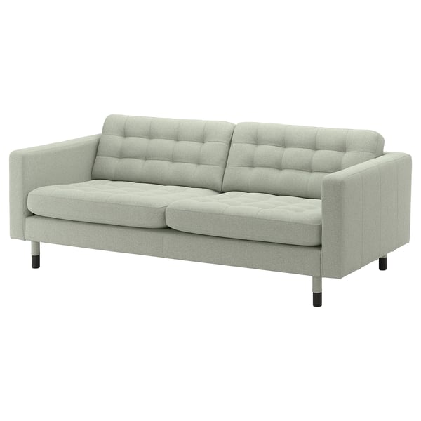 LANDSKRONA 3-seat sofa, Gunnared light green/wood/black