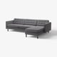 LANDSKRONA 4-seat sofa with chaise longue, Gunnared dark grey/wood/black