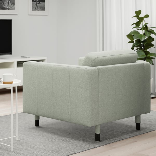 LANDSKRONA Armchair, Gunnared light green/wood/black