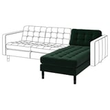 LANDSKRONA Chaise longue, add-on unit, Djuparp dark green/wood/black