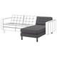 Option: LANDSKRONA Chaise longue, add-on unit, Gunnared dark grey/wood/black