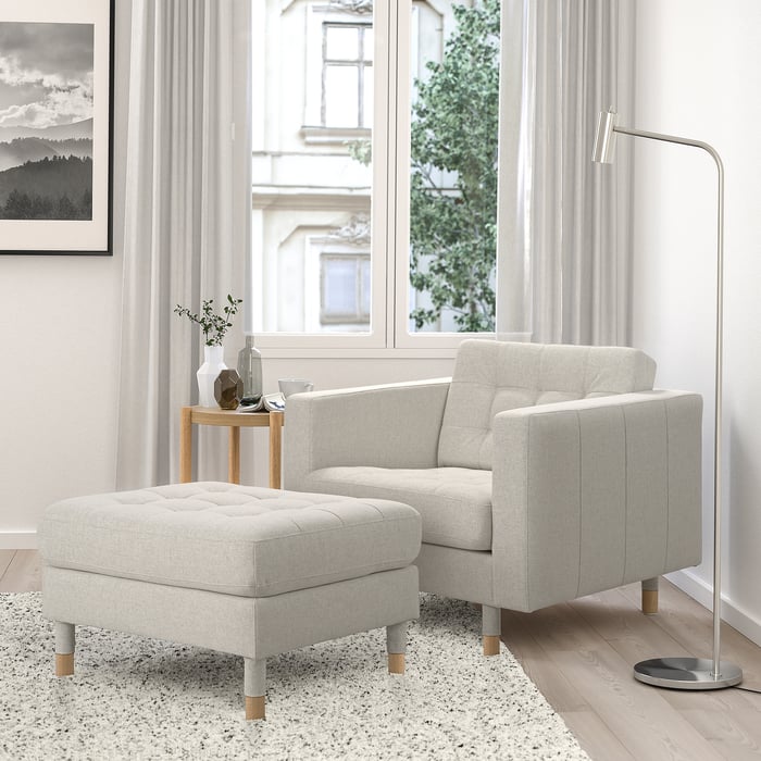 LANDSKRONA Footstool Gunnared beige/wood IKEA