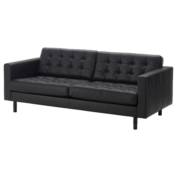 LANDSKRONA Three-seat sofa frame, Grann/Bomstad black