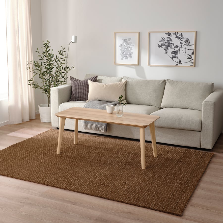 LANGSTED rug, low pile, light brown, 170x240 cm IKEA