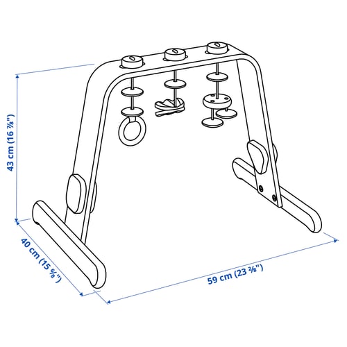 Illustration with measurements for the product: LEKA.