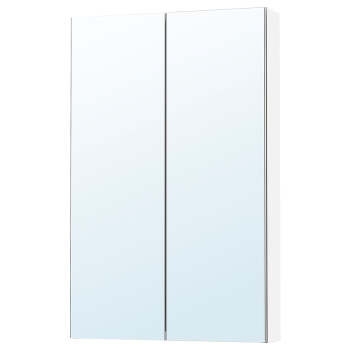 LETTAN mirror with doors, mirror effect/mirror glass, 60x15x95