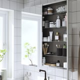 LETTAN Mirror cabinet with doors, mirror effect/mirror glass, 100x15x95 cm