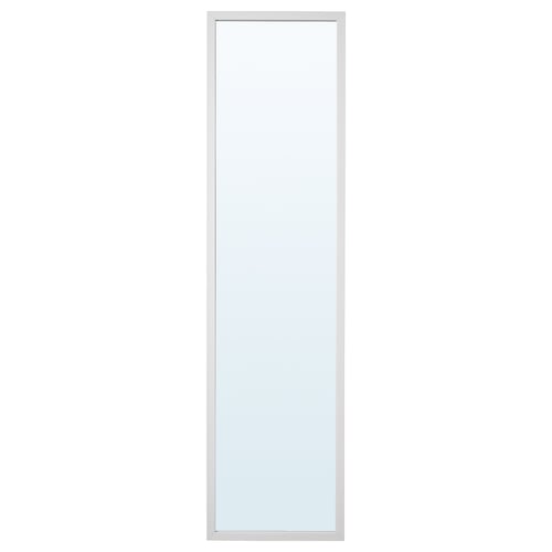 White LILJETRÄD mirror, rectangular shape, wall-mounted, modern design.