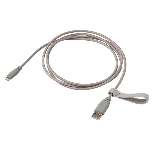 lillhult سلك usb نوع a إلى سلك إضاءة نسيج رمادي فاتح 1 50 م ikea