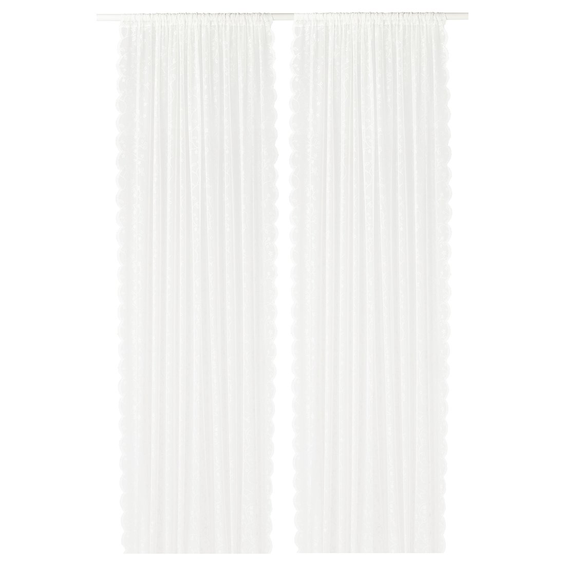 LILLYANA Sheer curtains, 1 pair, white/flower, 145x300 cm IKEA