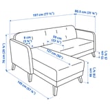 LINANÄS 3-seat sofa, with chaise longue/Vissle beige
