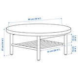 LISTERBY Coffee table, dark brown beech veneer, 90 cm