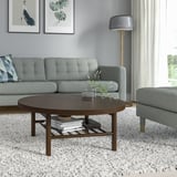 LISTERBY Coffee table, dark brown beech veneer, 90 cm