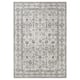 A large, rectangular LOKALTÅG area rug in a neutral grey with intricate floral patterns.