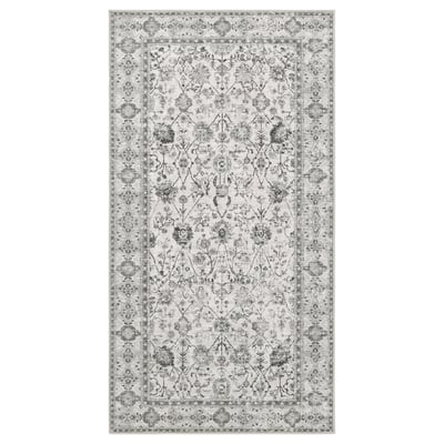 LOKALTÅG, rectangular rug, grey, patterned, flat-weave, recycled polyester.