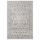 Localtåg grey area rug with intricate floral patterns, rectangular shape, made from recycled polyester.