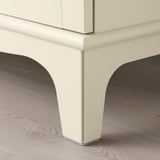 LOMMARP Cabinet with glass doors, light beige, 86x199 cm