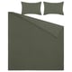 LUKTVICKER green bedding set with cotton comforter and pillow shams.