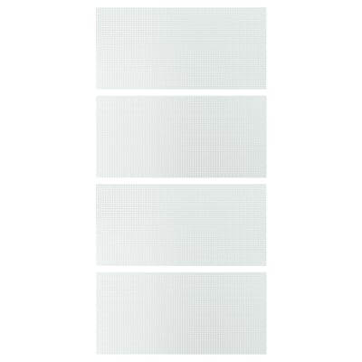 LUNDBRÄSMA 4 panels for sliding door frame, checkered glass, 100x201 cm