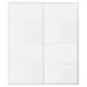 LUNDBRÄSMA Pair of sliding doors, white/checkered glass, 200x236 cm