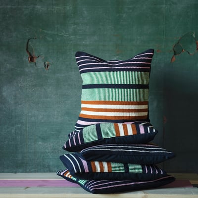 MÄVINN Cushion cover, multicolour/stripe pattern, 50x50 cm