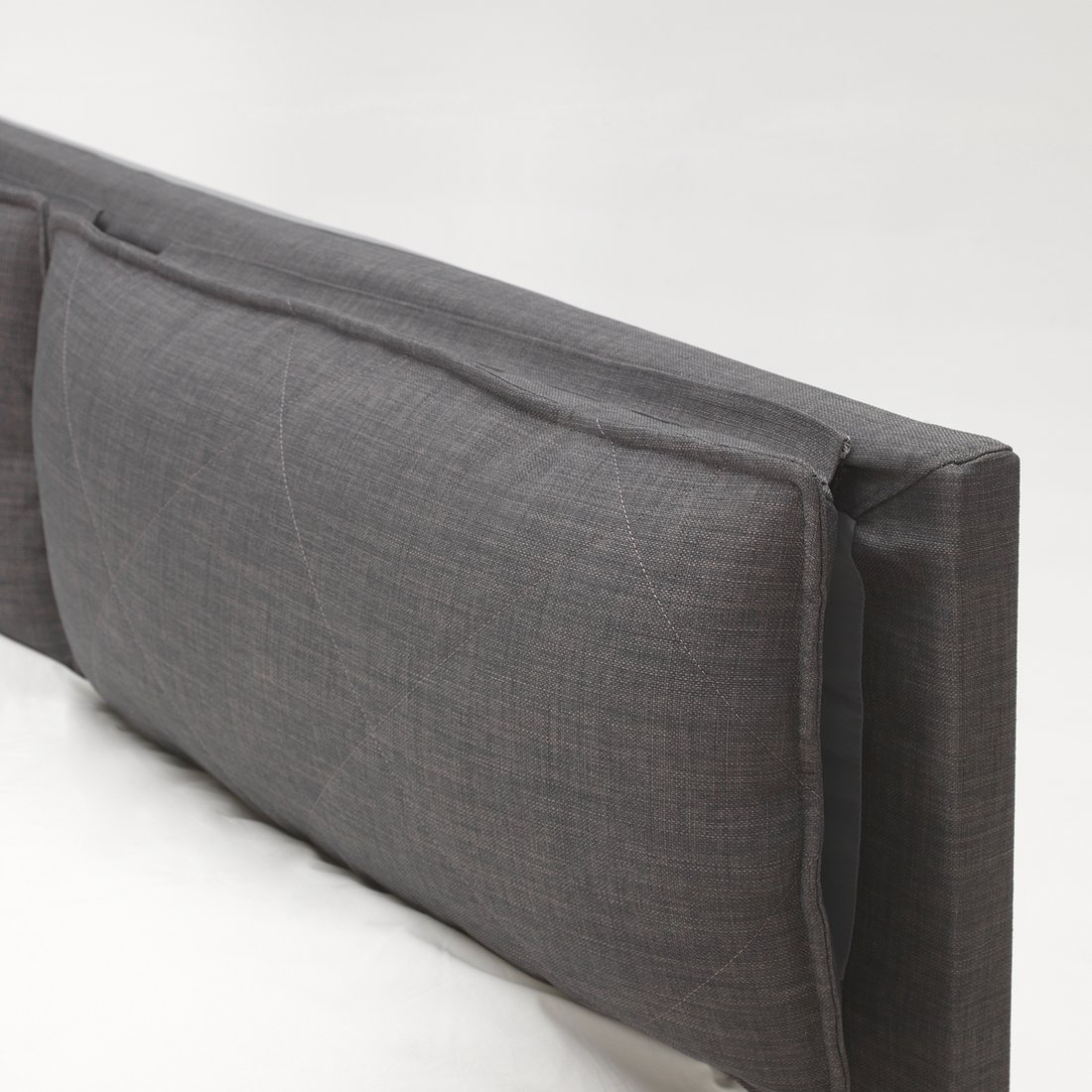 MALM Headboard cover with 2 pillows Skiftebo dark grey IKEA