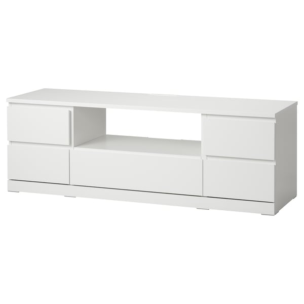 MALM TV bench, white, 160x48 cm