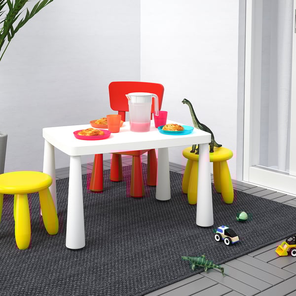 mammut طاولة أطفال داخلي خارجي أبيض 77x55 سم ikea