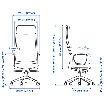 MARKUS Office chair, Vissle dark grey, Small