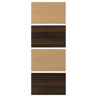 MEHAMN 4 panels for sliding door frame, dark brown oak effect/oak effect, 75x201 cm