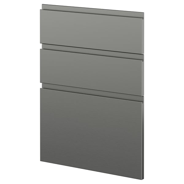 METOD 3 fronts for dishwasher, Voxtorp stainless steel effect, 60 cm