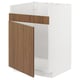 METOD Base cab f HAVSEN single bowl sink, white/Tistorp brown walnut effect, 60x60 cm