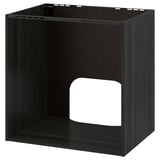 Black METOD kitchen cabinet, square, with central cutout, sturdy with air duct for ventilation.