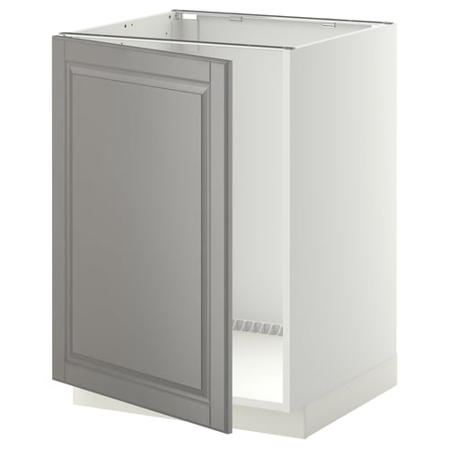 METOD kitchen cabinet, grey and white, square shape, traditional design.