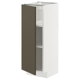 METOD Base cabinet with shelves, white/Havstorp brown-beige, 30x37 cm
