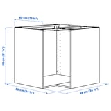 METOD Corner base cabinet frame, wood effect black, 88x60x80 cm