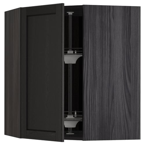 METOD kitchen wall cabinet in dark grey with adjustable shelves and bevelled edges.