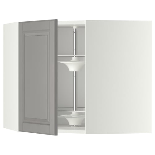 METOD kitchen unit: soft grey fiberboard door, 2-shelf carousel, adjustable, 25-yr guarantee.