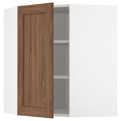 Open cabinet door showing shelves.