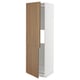 METOD Hi cab f fridge or freezer w 2 drs, white/Tistorp brown walnut effect, 60x60x200 cm